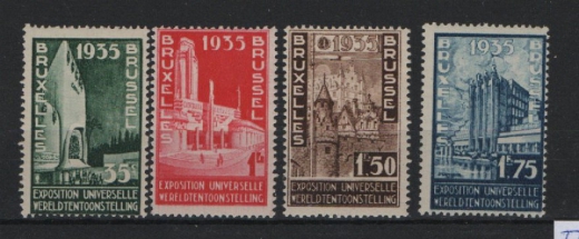 Belgien, 1934, Mi.- Nrn.: 378- 81, ** / postfrisch