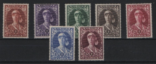 Belgien, 1931, Mi.- Nrn.: 315- 21, * / ungebraucht