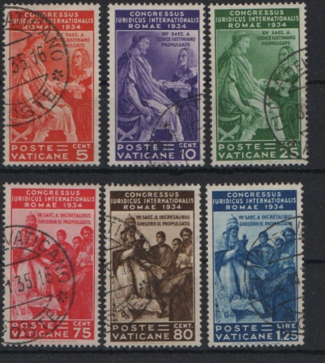 Vatikanstadt, 1935, Mi.- Nrn.: 45- 50, gestempelt