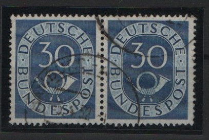 BRD, 1951, Mi.- Nr.: 132 im waager. Paar, gestempelt! Gutes Bedarfsstück, selten!