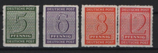 SBZ, West- Sachsen, 1945, Mi.- Nr.: 116 CX - 119 CX, **, je tief(st)geprüft Dr. Jasch BPP! Qualitätssatz! Selten!
