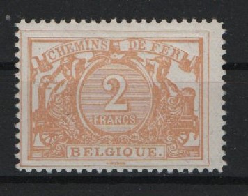 Belgien, Eisenbahnmarken, Mi.- Nr.: 14 (?, 2 Francs), * / ungebraucht, Qualitätsstück, selten!