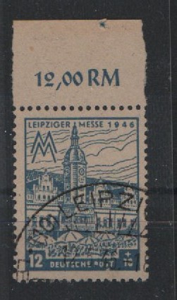 SBZ, West- Sachsen, 1946, Mi.- Nrn.: 163 Zz b mit OR , gestempelt, akt. FA Dr. Jasch BPP: e + e! Luxusstück! RR!