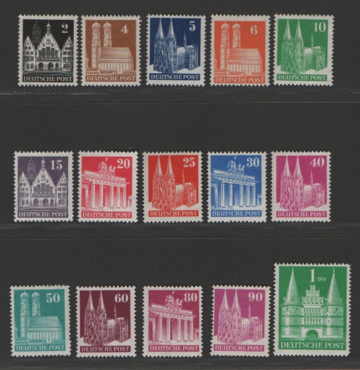 Bizone, 1948 / 52, Mi.- Nrn.: 73eg- 97eg, **! Qualitätssatz! Sehr selten!