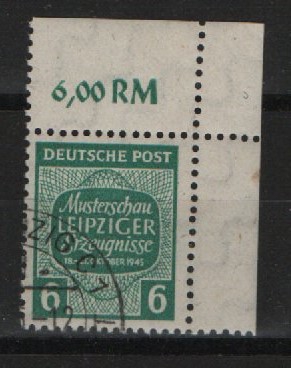 SBZ, West- Sachsen, 1945, Mi.- Nrn.: 124 X vom ER, gestempelt! Tiefstgeprüft Ströh BPP! Qualitätsstück! Selten!
