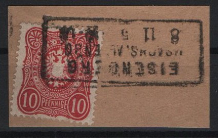 DR, Pfennige, 1875- / 79, Mi.- Nr.: 33 aa, auf kl. Briefstück, tiefstgeprüft Petry BPP! Qualitätsstück! Selten!