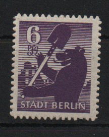 SBZ, Berlin- Brandenburg, 1945, Mi.- Nr.: 2 Bb mit PlF XVII, **, akt. FA Dr. Jasch BPP: e + e! Rarität!