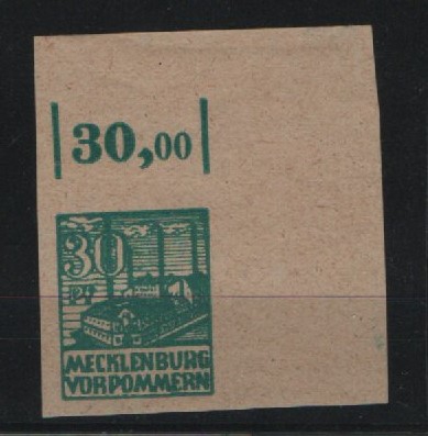 SBZ- MVP, 1946, Mi.- Nr.: 39 zb U mit ER! **, Fotoattest Kramp BPP: echt + einwandfrei Top- Rarität!