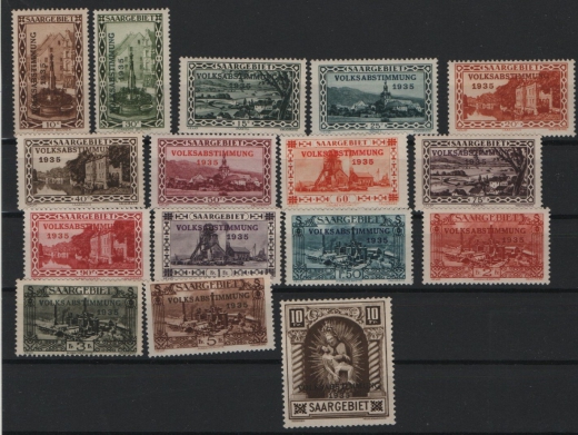 Saargebiet, 1934, Mi.- Nrn.: 179- 194, kpl. Satz, **! Selten!
