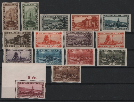 Saargebiet, 1926, Mi.- Nrn.: 108- 121, kpl. Satz, **! Selten!