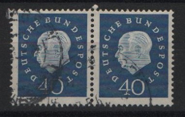 BRD, 1969, Mi.- Nrn.: 305 (2x) (im waagerr. Paar), gestempelt! Gutes Bedarfsstück, selten!