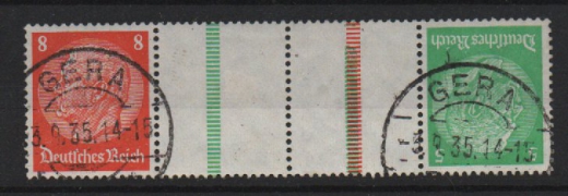 III. Reich, 1934 (35), Zusammendrucke, Mi.- Nr.: KZ 21.2, gestempelt, Qualitätsstück, selten!