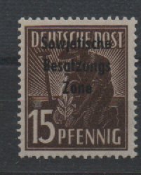 SBZ, Allgemeine Ausgaben, 1948, Mi.- Nr.: 187 e!, **, akt. FA Dr. Ruscher BPP, echt + e! Luxusstück! Sehr selten!