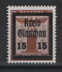 D. - OST, Lokalausgaben, Glauchau, 1945, Mi.- Nr.: 21y! **! Selten!