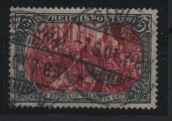 DR, Germania- Reichspost, Mi.- Nr.: 66, Type IV, gestempelt, akt. FA Kroschel VP / VPEX; e+...! Bedarfsstück! Selten!