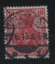 DR, Germania Friedensdruck, 1913 Mi.- Nr.: 86 I d, gestempelt, akt FA Kroschel VPeV /VPEX, e + ... Bedarfsstück! Sehr selten!