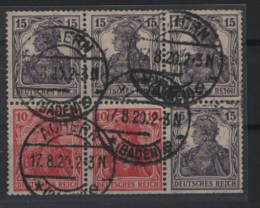 DR, Germania, 1920, HBL, Mi.- Nr.: 21 aa, gestempelt, akt. FA Kroschel VPeV/ VPEX, e + e! Gutes Bedarfsstück! Selten!
