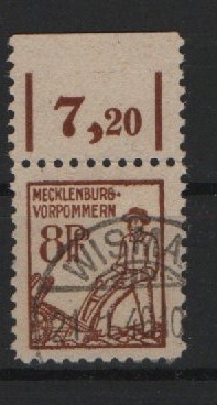 SBZ, MVP, 1945, Mi.- Nr.: 15 b, mit OR, gestempelt, tiefgeprüft Kramp BPP! Selten!