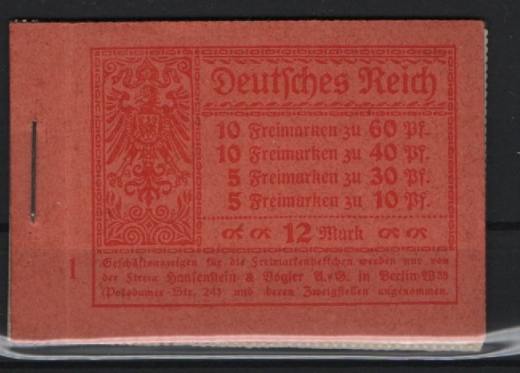 DR, Infla, 1921, Markenheftchen, Mi.- Nr.: MH 15 A, **! Sehr selten!