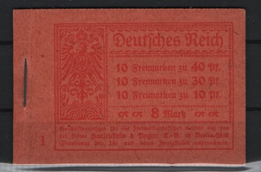 DR, Infla, 1921, Markenheftchen, Mi.- Nr.: MH 14.1, **! Selten!
