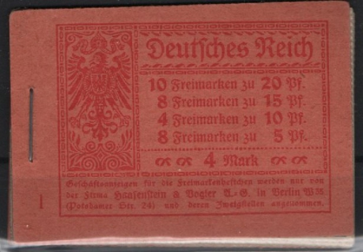 DR, Infla, 1920, Markenheftchen, Mi.- Nr.: MH 13 A Z, **! Selten!