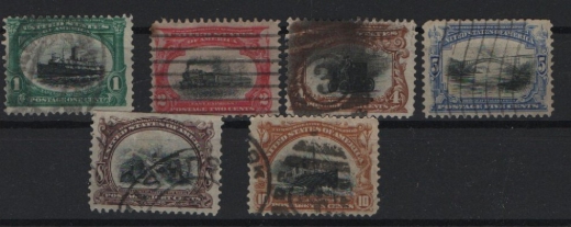 USA, 1901, Mi.- Nrn.: 132- 37, gestempelt, Bedarfserhaltung