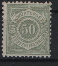 Württemberg, 1878, Mi.- Nr.: 51, **! Selten!