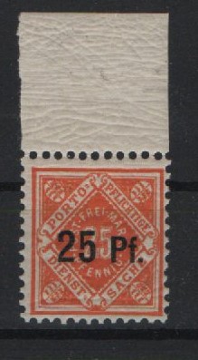 Württemberg, Mi.- Nr.: 122 y OR, **! Selten!