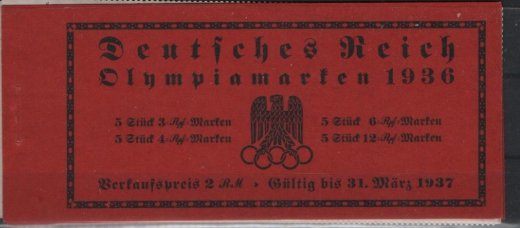 III. Reich, 1936, Markenheftchen, Mi.- Nr.: MH 42.1, **! (Heftchenklammer fehlt) Selten!