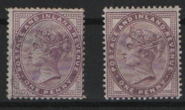 GB, 1881, Mi.- Nrn.: 64I + 65 II, *! Selten!