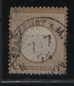 Dt. Kaiserreich, Brustschilder, 1874, Mi.- Nr.: 28, gestempelt, akt. Fotoattest Krug BPP: echt +  ....! Seltenes Bedarfsstück!