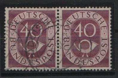 BRD, 1951, Mi.- Nr.: 133 im waager. Paar, gestempelt! Gutes Bedarfsstück, selten!