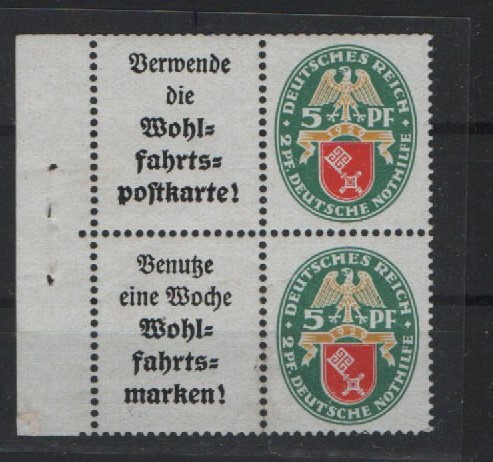 DR / Weimar, 1929, Zusammendrucke, Mi.- Nr.: W 34 + W 35, **! Selten!