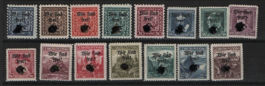 III. Reich / Dt. Bes. Sudetenland, 1938, Rumburg, Mi.- Nr.: 1- 15, *! Akt. FB Brunel VPeV, : e+e! Selten!