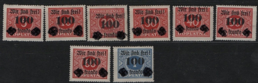 III. Reich / Dt. Bes. Sudetenland, 1938, Rumburg, Mi.- Nr.: 36- 43, *! Akt. FB Brunel VPeV, : e+e! Selten!