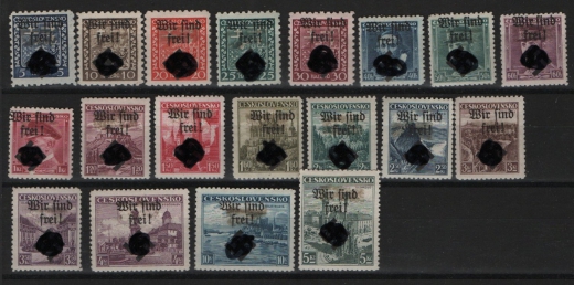 III. Reich / Dt. Bes. Sudetenland, 1938, Mährisch- Ostrau, Mi.- Nr.: 1- 19, *! Akt. FB Brunel VPeV. : e+ ...! Selten!