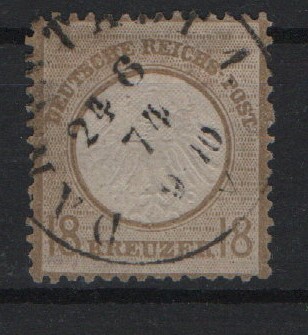 Dt. Kaiserreich, Brustschilder, 1874, Mi.- Nr.: 11 FZL, gestempelt! Signiert / geprüft Richter!! Seltenes Kabinettstück!