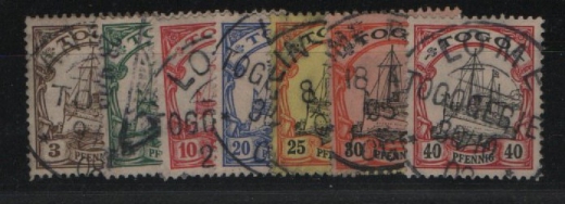 Dt. Kolonien, Togo, 1900, Mi.- Nrn.: 7- 13, gestempelt, Qualitäts- Kurzsatz, selten!