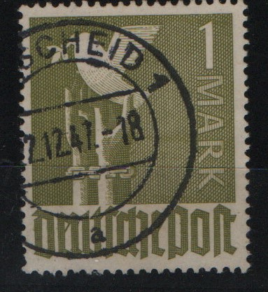 Allierte Besetzung / Kontrollrat, 1947, Mi.- Nr.: 959 aa, gestempelt, Farbbefund Bernhöft ARGE! Luxusstück!