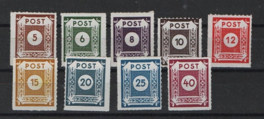 SBZ, Ost- Sachsen, 1945, Mi.- Nr.: 42- 50G, **! Meist tiefstgeprüft Ströh BPP! Kabinett- Luxusqualität! Selten!