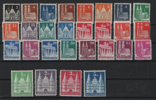Bizone, 1948, Mi.- Nrn.: 73I (wg)- 96I (wg), ** / postfrisch! Qualitätssatz! Selten!