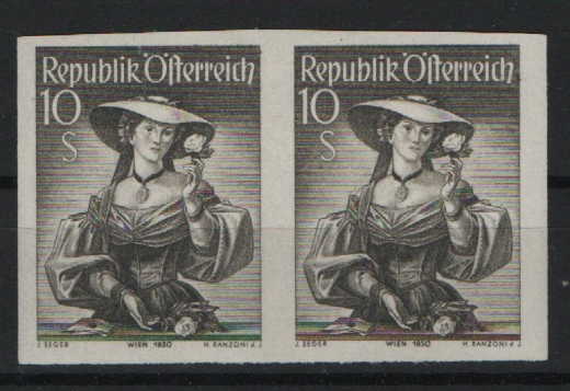 Österreich, 1948, Mi.- Nr.: 926 xb U (2x), waagerechtes Paar, **, sehr selten!