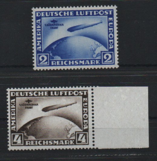 DR / Weimar, 1930, Mi.- Nrn.: 438- 39X, Die Süd- Amerikafahrt, **, FA Schlegel BPP; e+e! Luxussatz! Sehr selten!