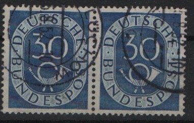 BRD, 1951, Mi.- Nr.: 132 im waager. Paar, gestempelt! Tiefgeprüft Schlegel BPP! Gutes Bedarfsstück, selten!