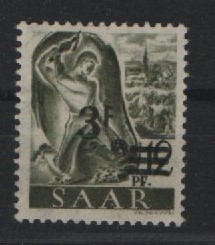 Saarland, 1947, Mi.- Nrn.: 229 Y I F II! **! Urdruck! FA Geigle BPP! Echt und einwandfrei! Große Rarität des Saarlandes!