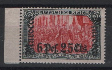 Dt. Auslandspostämter, Marokko, 1905, Mi.- Nr.: 33 A mit Sr. , *!  Qualitätsstück! Selten!