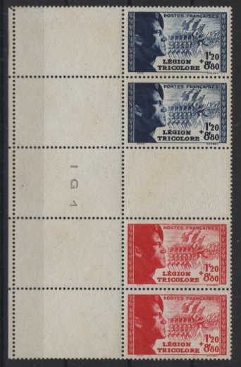 Frankreich, Mi.- Nrn.: 576- 77 ZS + Leerfelder, **! Selten!