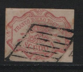 Italien, Italienische Staaten, Kirchenstaat, 1852, Mi.- Nr.: 11, gestempelt, vs. Pracht- rs. Kabinettstück, sehr selten! RR!