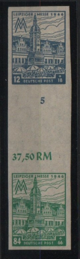 SBZ, West- Sachsen, 1946, Mi.- Nr.: S Zd 8 BYd, **, akt. FA Dr. Jasch BPP: e + e! Luxusstück! RR! Rarität der SBZ!