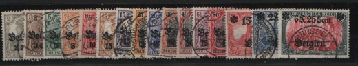 Dt. Bes. I. WK., 1916 / 18, Landpost in Belgien, Mi.- Nrn.: 10- 25, gestempelt, selten!